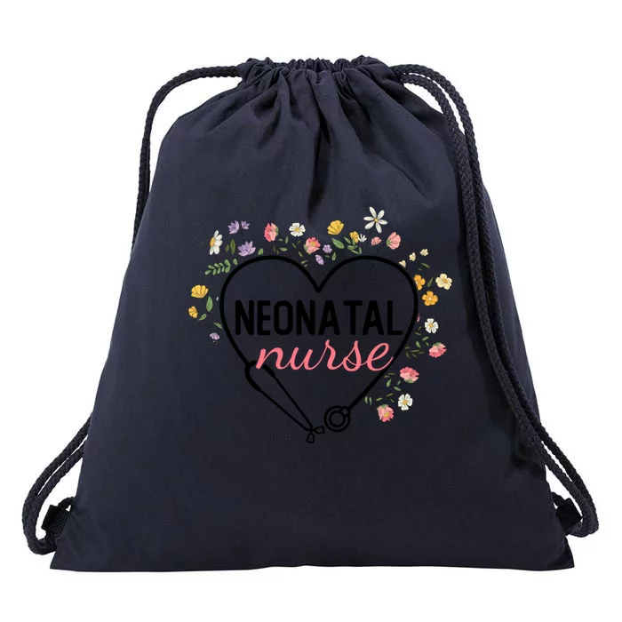 Floral Stethoscope Heart Nursing Neonatal Nurse Gift Drawstring Bag