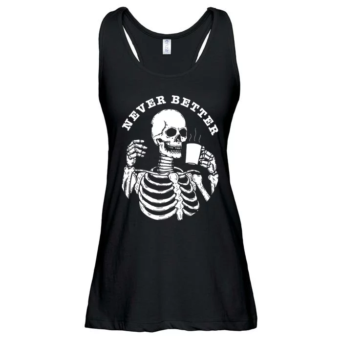 Funny Skull Halloween Outfit For Never Better Skeleton Ladies Essential Flowy Tank