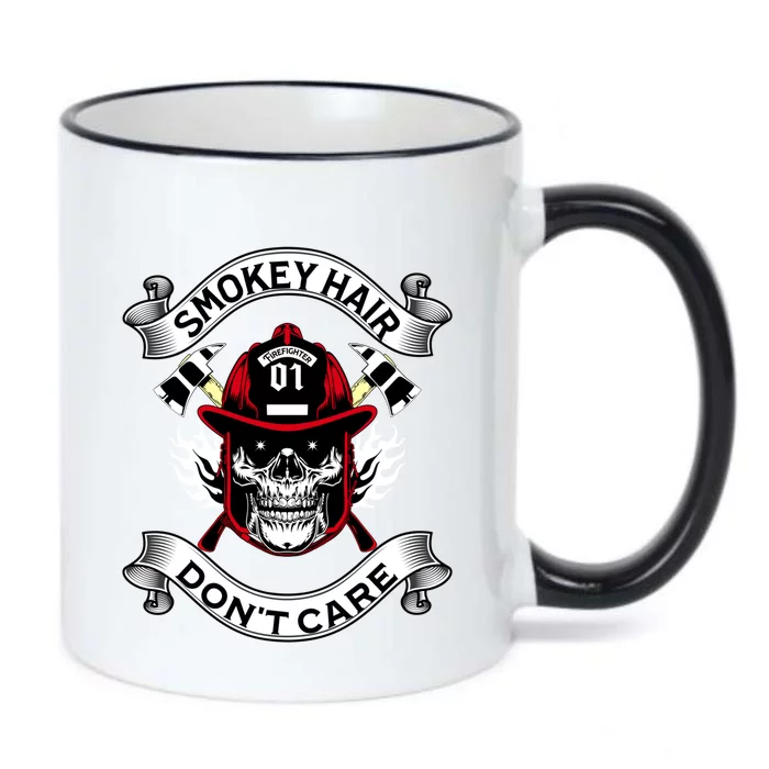 Fire Smokey Hair Dont Care Funny Firefighter Cool Gift Black Color Changing Mug