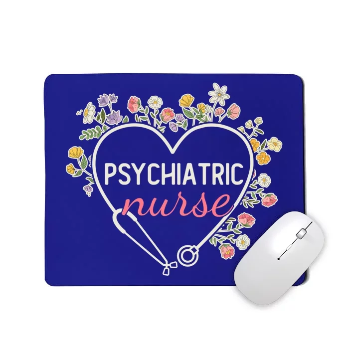 Floral Stethoscope Heart Nursing Psychiatric Nurse Gift Mousepad