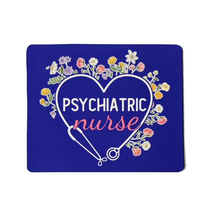 Floral Stethoscope Heart Nursing Psychiatric Nurse Gift Mousepad