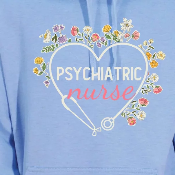 Floral Stethoscope Heart Nursing Psychiatric Nurse Gift Unisex Surf Hoodie