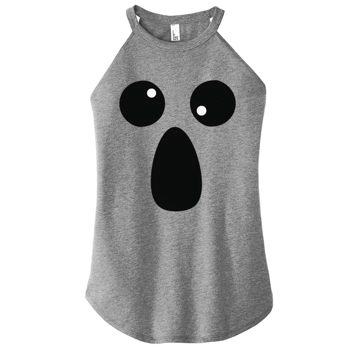 Funny Spooky Halloween Ghost Face Lazy Costume Women’s Perfect Tri Rocker Tank