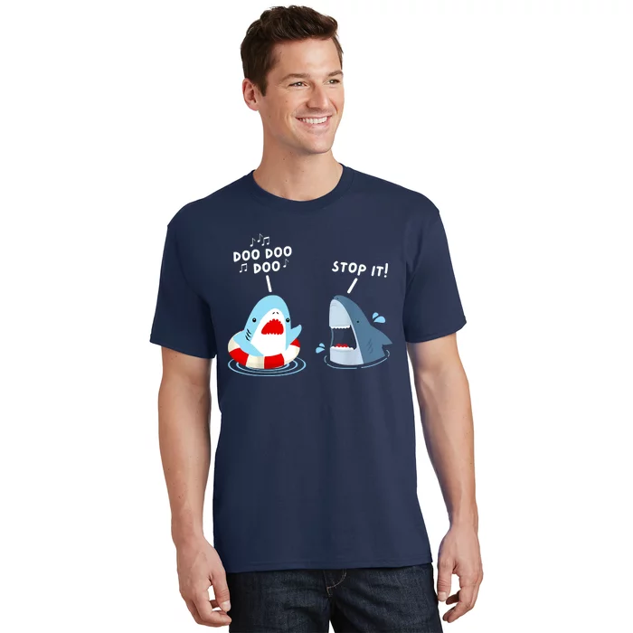 Funny Shark Humor Shark Singing Meme Style T-Shirt