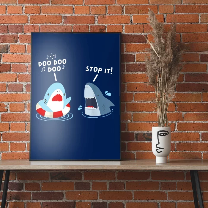 Funny Shark Humor Shark Singing Meme Style Poster