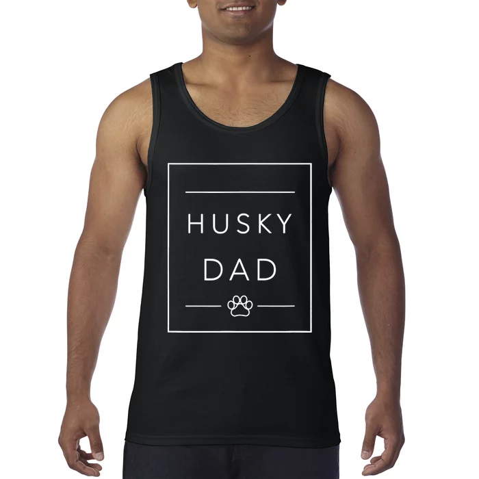 Funny Siberian Husky Lover Dog Dad Minimalist Tee, Husky Dad Tank Top