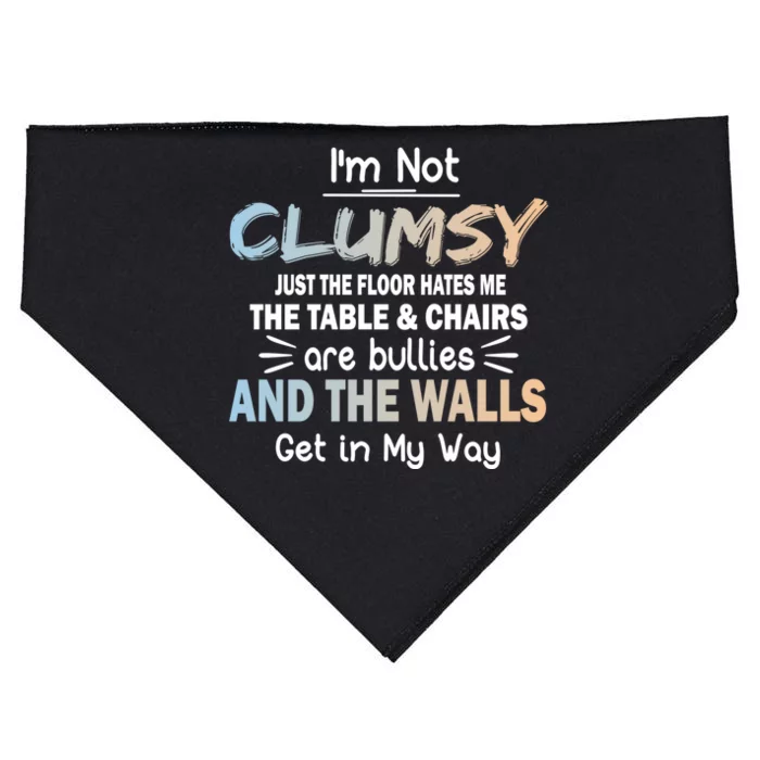 Funny Sayings Humor Joke I Am Not Clumsy Sarcastic Hilarious USA-Made Doggie Bandana