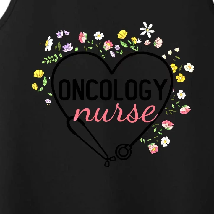 Floral Stethoscope Heart Nursing Oncology Nurse Gift Performance Tank