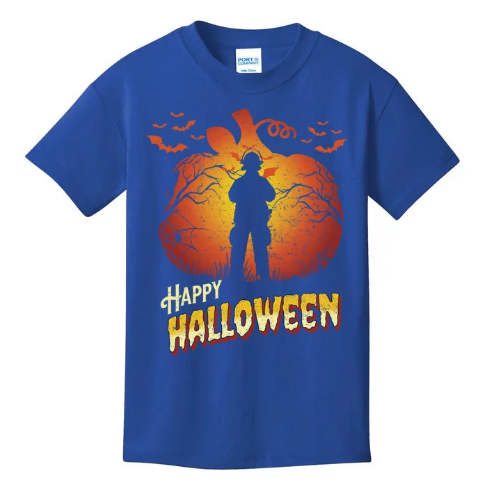 Fire Silhouette Happy Halloween Easy Lazy Firefighter Gift Kids T-Shirt