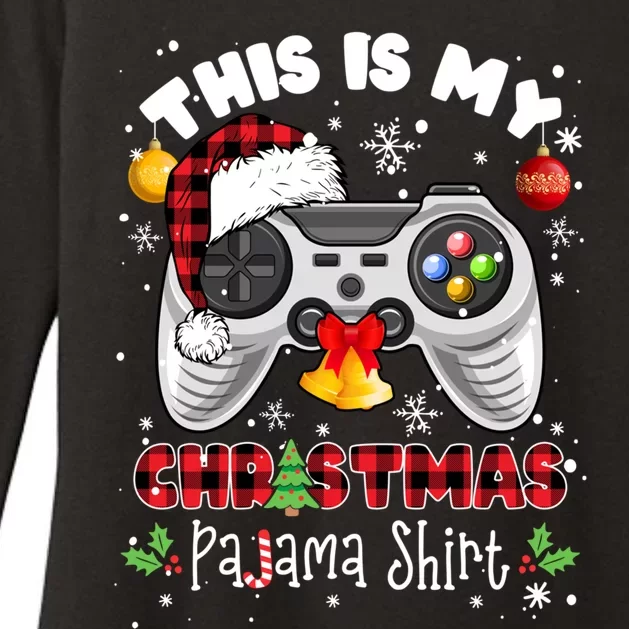 Funny Santa Hat Video Game Xmas This Is My Christmas Pajama Meaningful Gift Womens CVC Long Sleeve Shirt