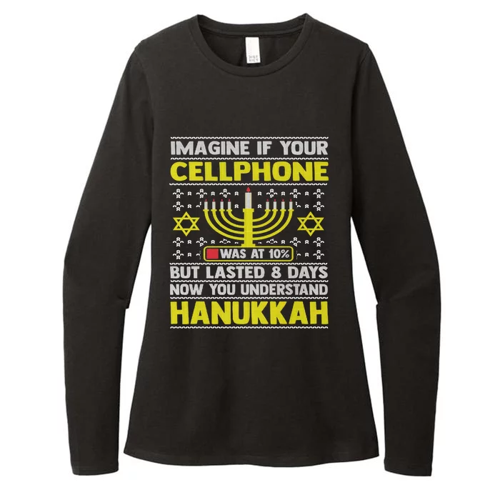 Funny Sarcastic Hanukkah Chanukah Cellphone Quote Womens CVC Long Sleeve Shirt