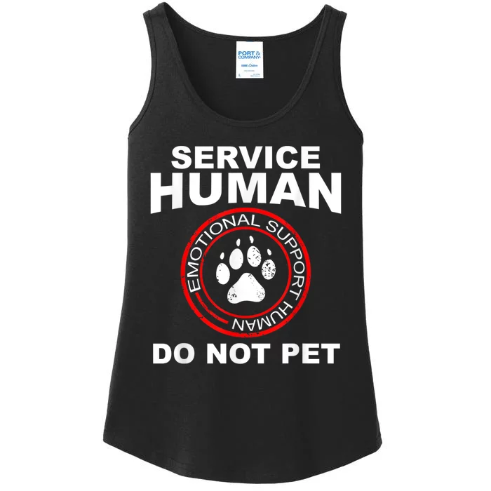 Funny Service Human Gift Funny Dog Owner Emotional Support Human Ladies Essential Tank