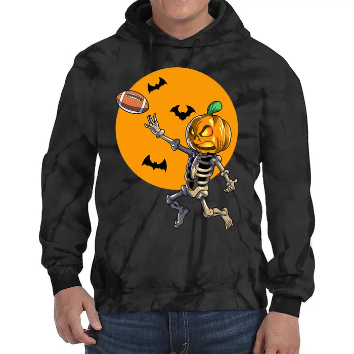 Football Skeleton Halloween Football Halloween Tie Dye Hoodie