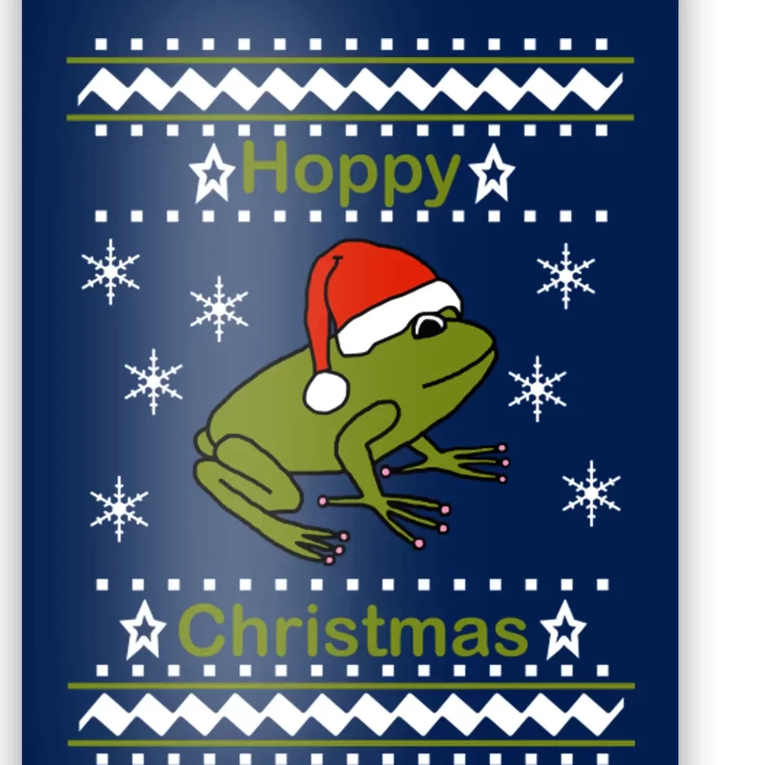 Frog Says Hoppy Christmas Poster