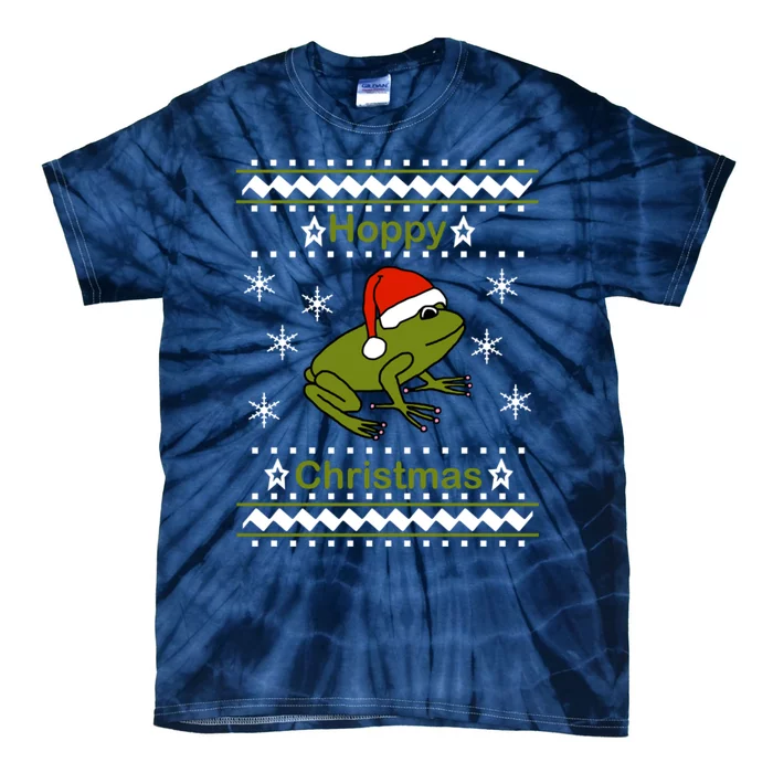 Frog Says Hoppy Christmas Tie-Dye T-Shirt