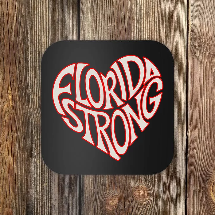 Florida Strong Heart State Pride Typography Coaster