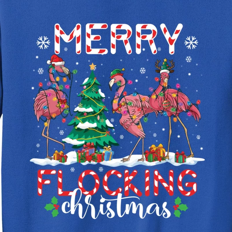 Flamingo Santa Hat Reindeer Xmas Merry Flocking Christmas Meaningful Gift Sweatshirt