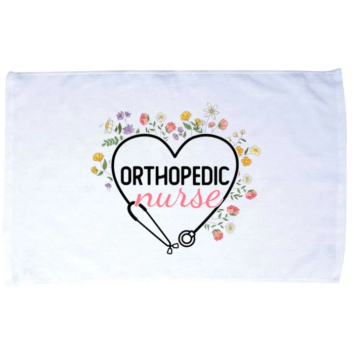 Floral Stethoscope Heart Nursing Orthopedic Nurse Gift Microfiber Hand Towel