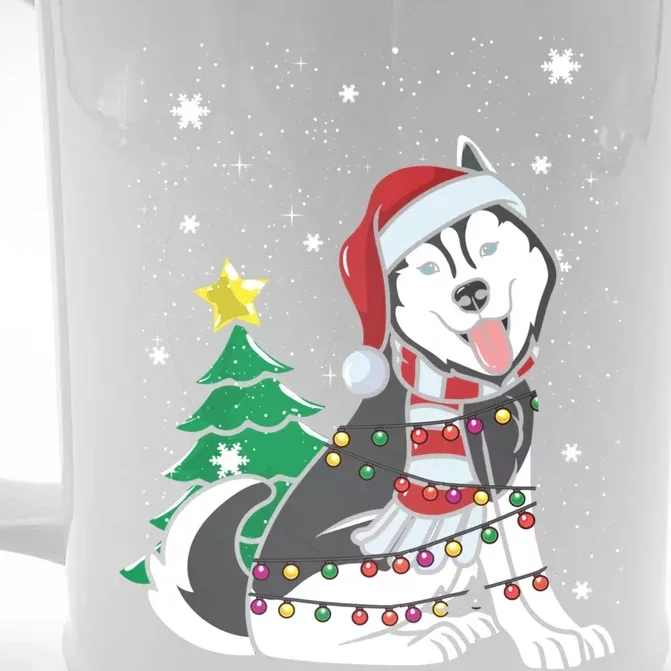 Funny Siberian Husky Christmas Dog Lover Gift Front & Back Beer Stein