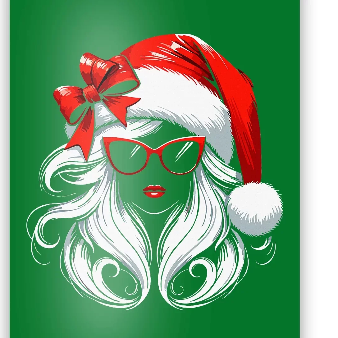 Female Santa Hat Sunglasses Grandma Mom Girl Christmas Poster