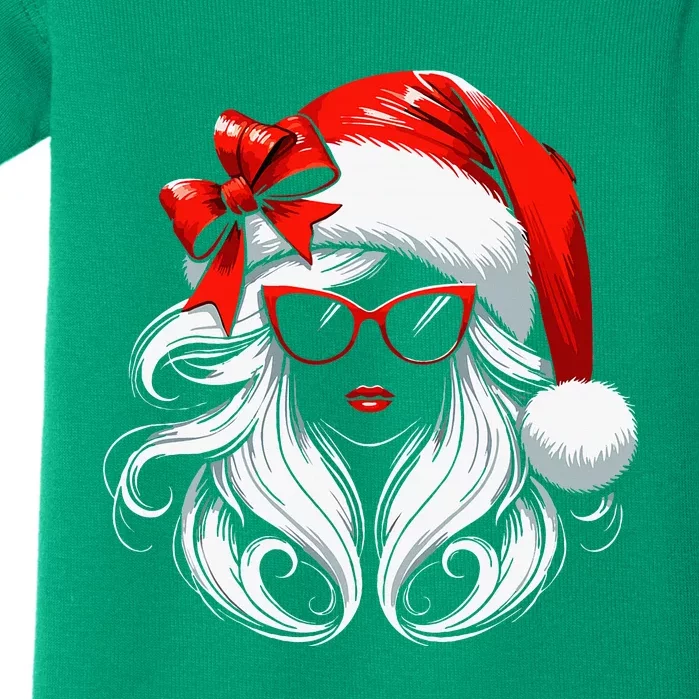 Female Santa Hat Sunglasses Grandma Mom Girl Christmas Baby Bodysuit