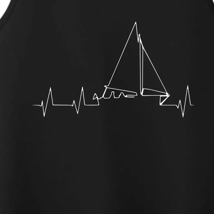 Funny Sailboat Heartbeat Cute Love To Sail Tee Gift Performance Tank