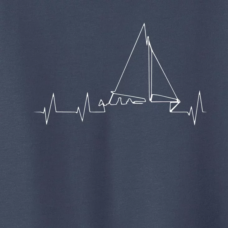 Funny Sailboat Heartbeat Cute Love To Sail Tee Gift Toddler T-Shirt