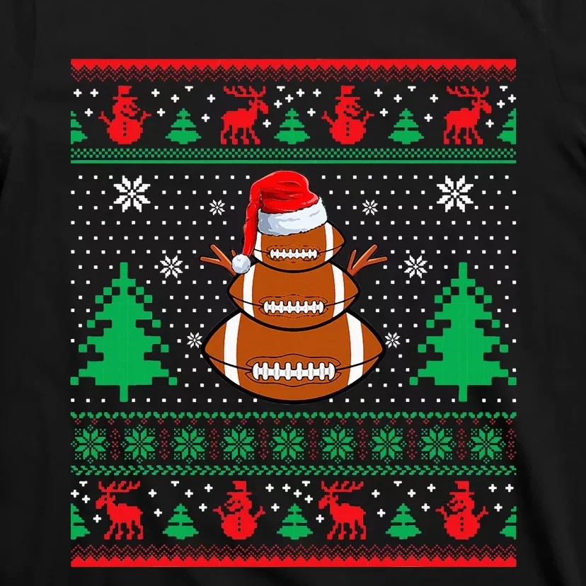 Football Santa Hat Ugly Christmas Sweaters T-Shirt