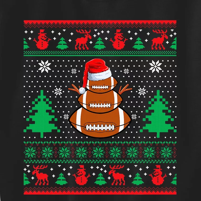 Football Santa Hat Ugly Christmas Sweaters Kids Sweatshirt