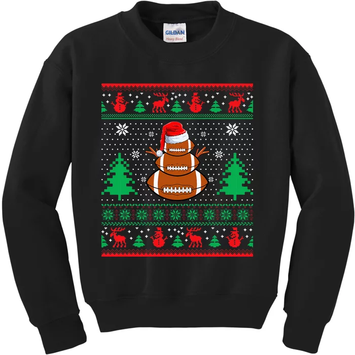 Football Santa Hat Ugly Christmas Sweaters Kids Sweatshirt