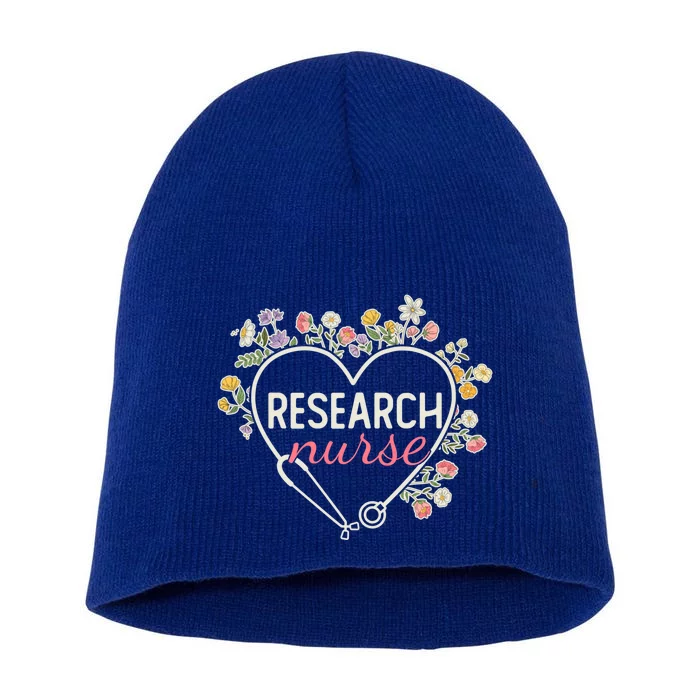 Floral Stethoscope Heart Nursing Research Nurse Gift Short Acrylic Beanie