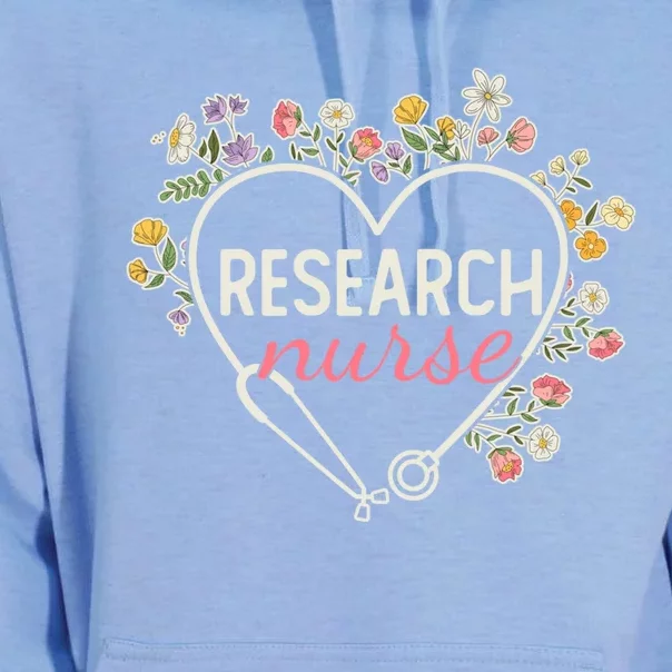 Floral Stethoscope Heart Nursing Research Nurse Gift Unisex Surf Hoodie