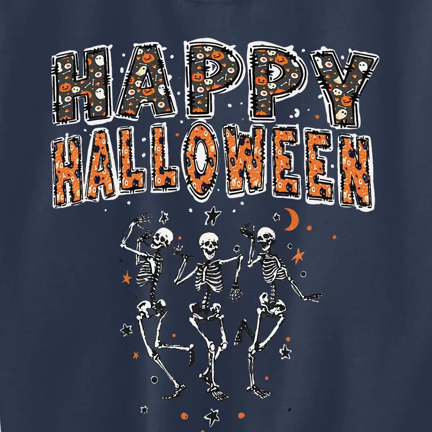 Funny Spooky Happy Halloween Dancing Skeletons Kids Sweatshirt