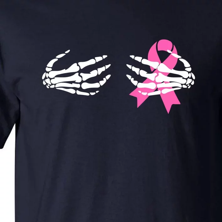 Funny Skeleton Hands Breast Cancer Awareness Pink Ribbon Gift Tall T-Shirt