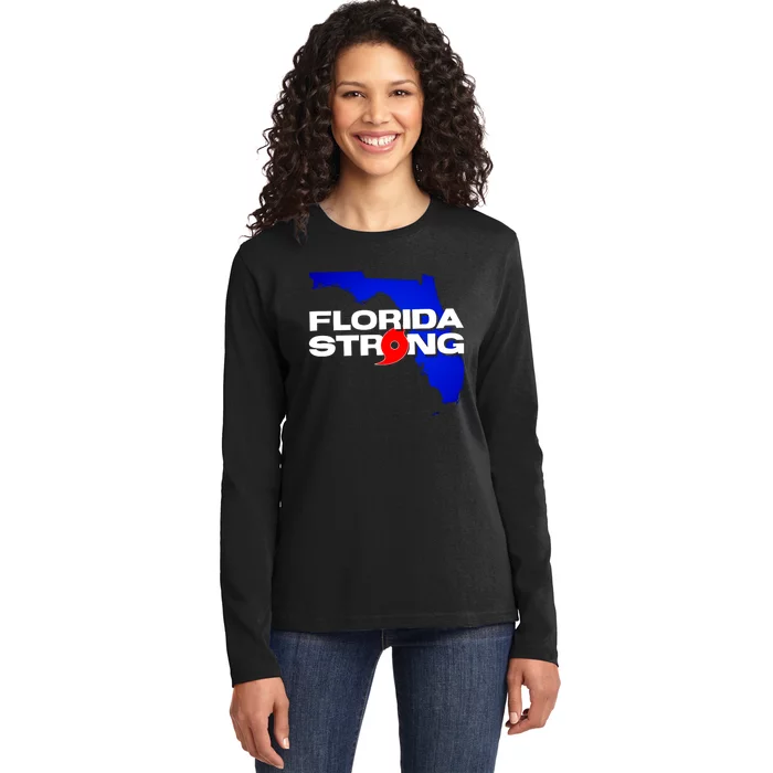 Florida Strong Hurricane Ian Support Football Ladies Long Sleeve Shirt