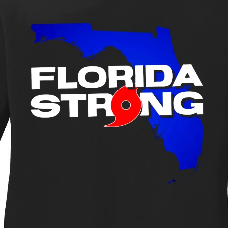 Florida Strong Hurricane Ian Support Football Ladies Long Sleeve Shirt