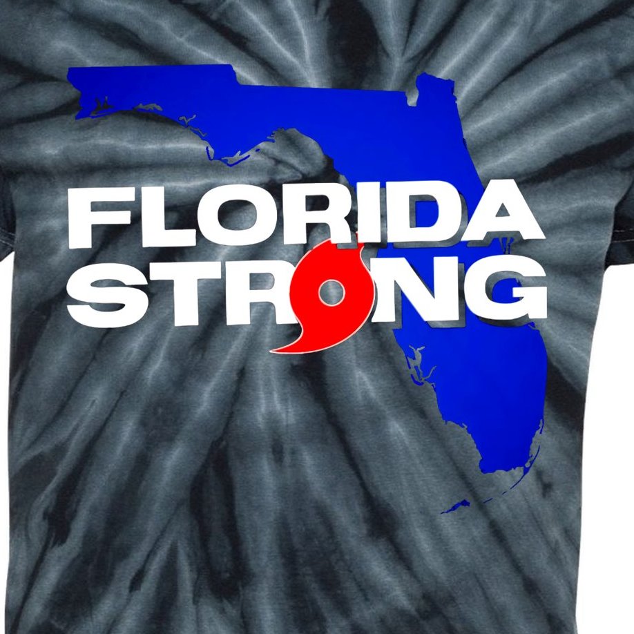 Florida Strong Hurricane Ian Support Football Kids Tie-Dye T-Shirt