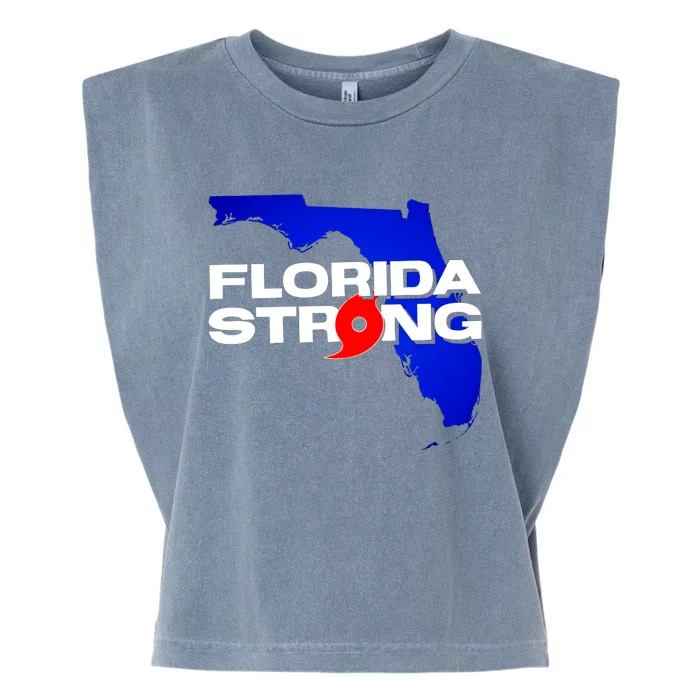 Florida Strong Hurricane Ian Support Football Garment-Dyed Women's Muscle Tee