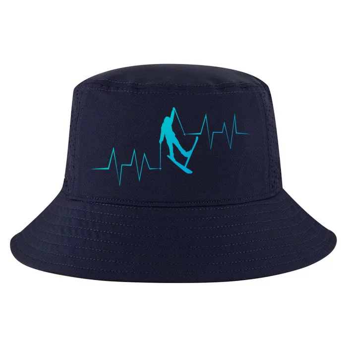 Funny Ski Heartbeat Skier Skiing Great Gift Cool Comfort Performance Bucket Hat