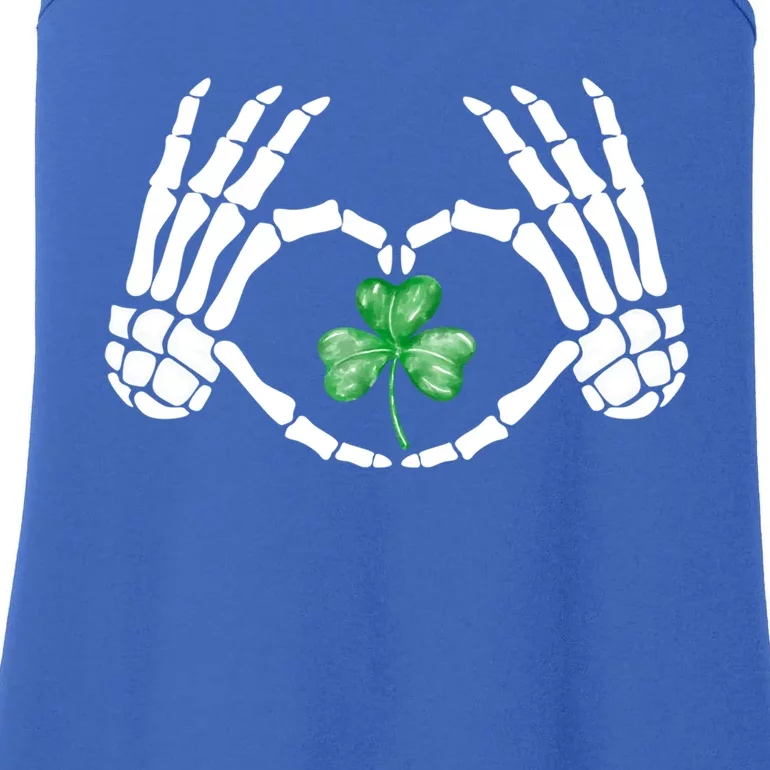 Funny Skeleton Hand Heart St Patricks Day Cool Skeleton Hand Gift Ladies Essential Tank