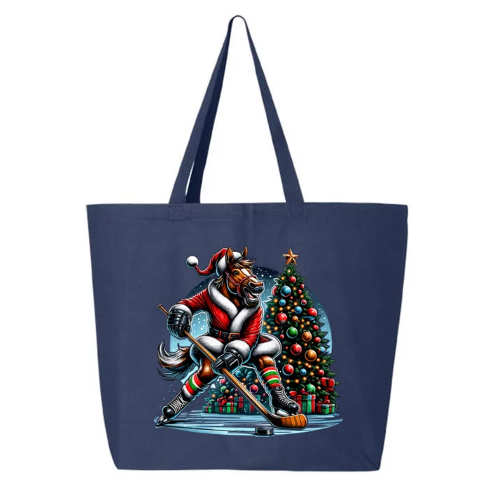 Funny Santa Horse Playing Hockey Christmas Gift 25L Jumbo Tote