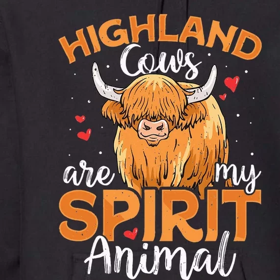 Funny Scottish Highland Cow Cows Lover Premium Hoodie