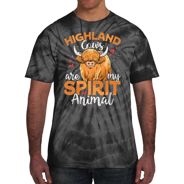 Funny Scottish Highland Cow Cows Lover Tie-Dye T-Shirt