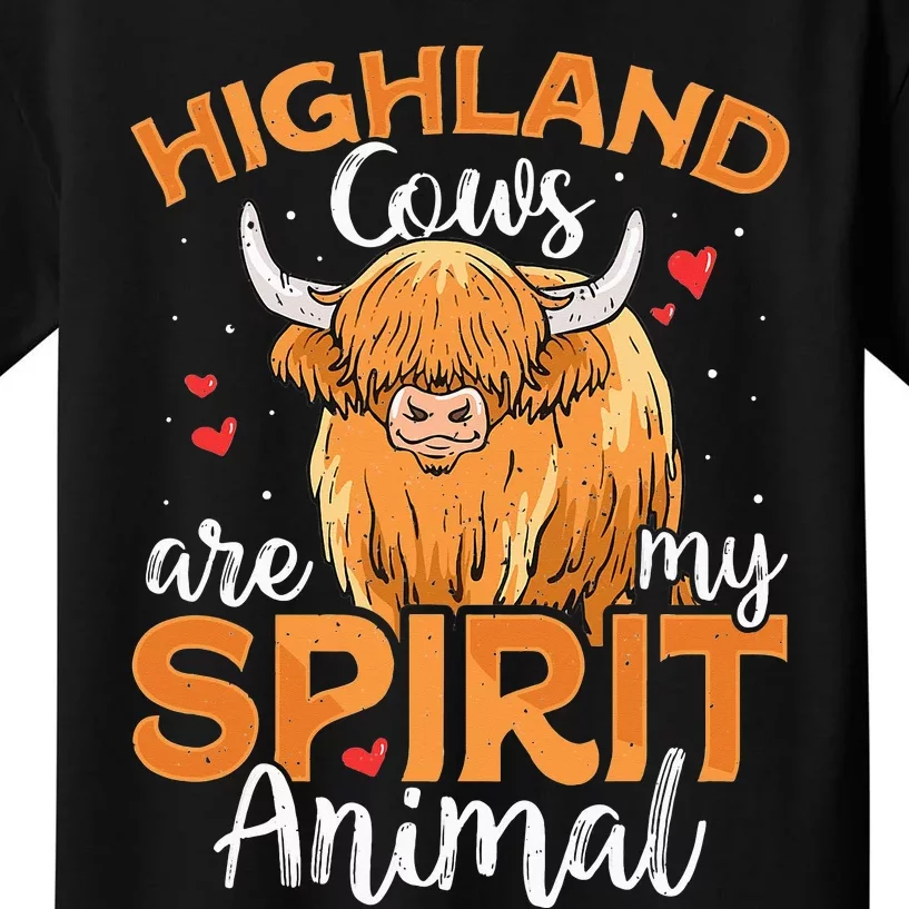 Funny Scottish Highland Cow Cows Lover Kids T-Shirt