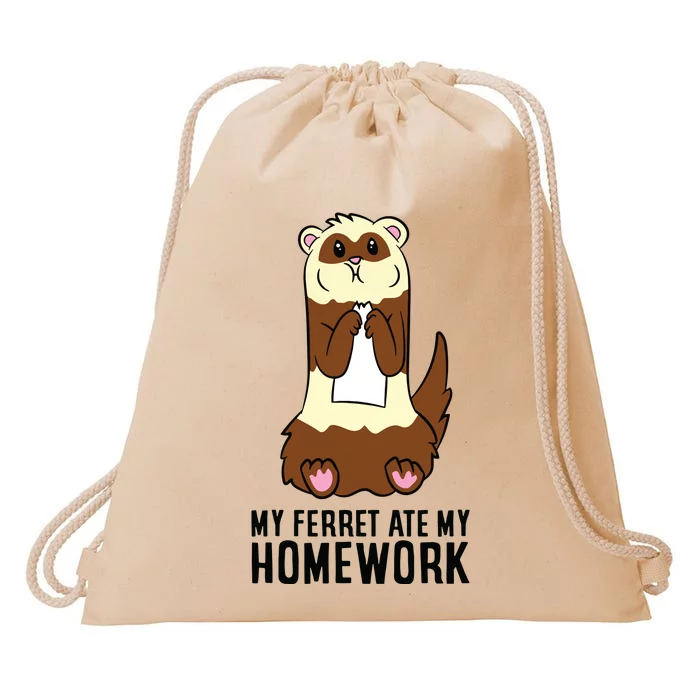 Ferret School Homework My Ferret Ate My Homework Drawstring Bag