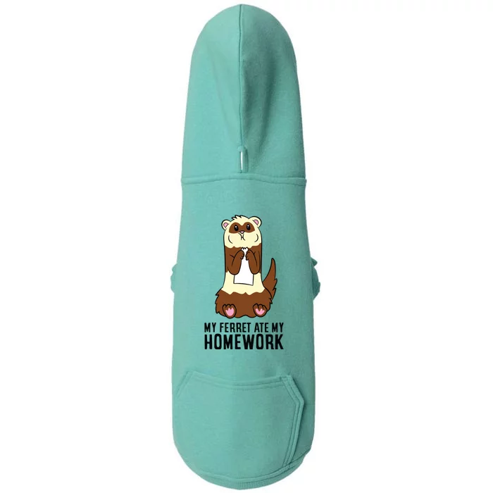 Ferret School Homework My Ferret Ate My Homework Doggie 3-End Fleece Hoodie