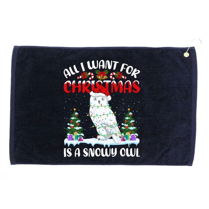 Funny Santa Hat All I Want For Christmas Is A Snowy Owl Gift Grommeted Golf Towel