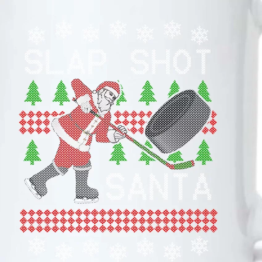 Funny Santa Hockey Puck Ugly Christmas Slap Shot Santa Gift Black Color Changing Mug