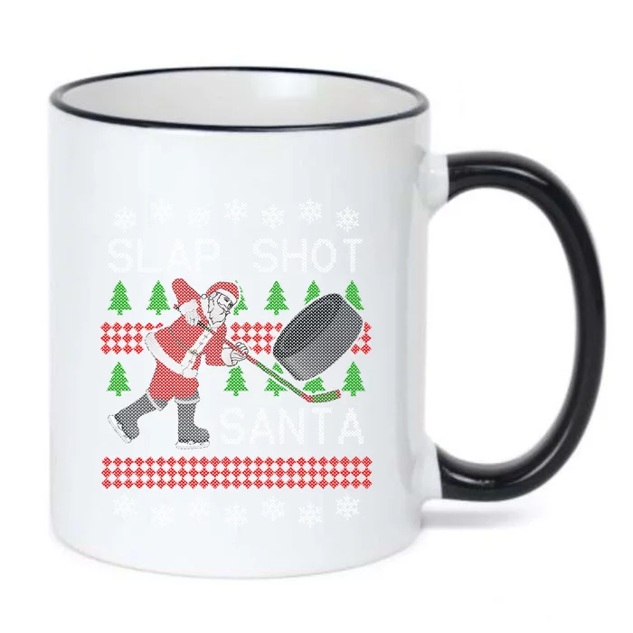 Funny Santa Hockey Puck Ugly Christmas Slap Shot Santa Gift Black Color Changing Mug