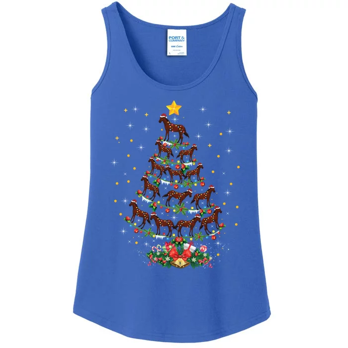 Funny Santa Horses Lover Xmas Gift Horse Christmas Tree Gift Ladies Essential Tank